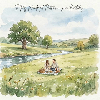 Beautiful Picnic Partner Birthday - Ecard