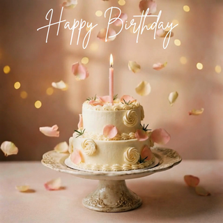 Birthday Cake Petals - Ecard