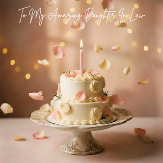 Birthday Cake Petals, Daughter In Law - Ecard