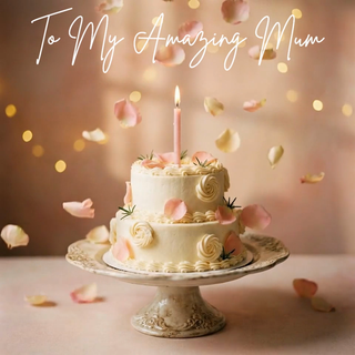Birthday Cake Petals, Mum - Ecard