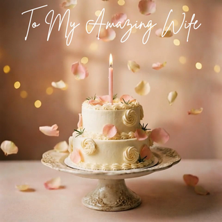 Birthday Cake Petals, Wife - Ecard
