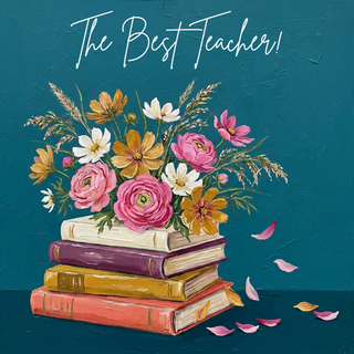 Books & Flowers - Thank You Teacher - Ecard