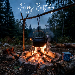 Camp Fire Birthday - Ecard