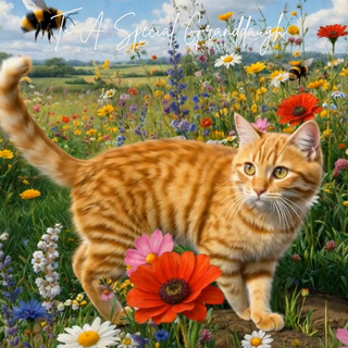Country Cat Granddaughter Birthday - Ecard