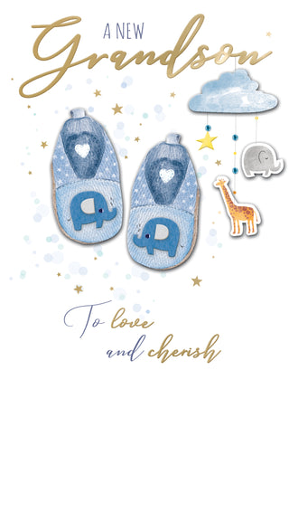Birth Congratulations Grandson - Greeting Card