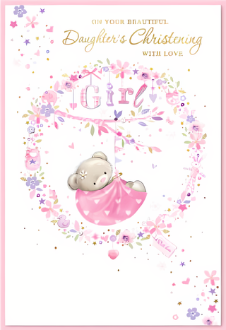 Christening Daughter - Greeting Card
