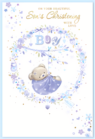 Christening Son - Greeting Card
