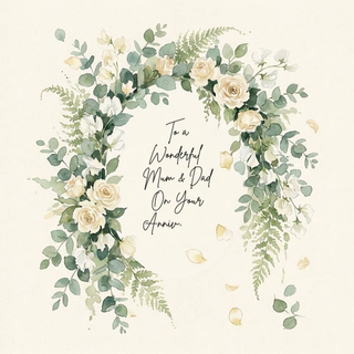 Floral Archway Mum & Dad Anniversary - ecard