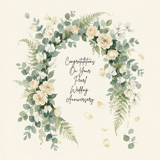 Floral Archway Pearl Anniversary - ecard