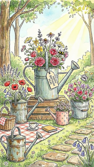 Floral Birthday Mum - Ecard