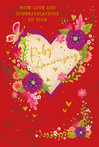 Your Ruby Wedding Anniversary - Greeting Card
