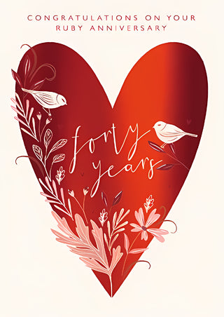 Your Ruby Wedding Anniversary - Greeting Card