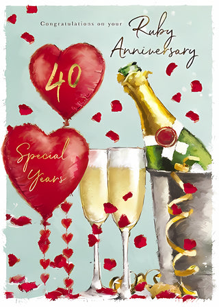 Your Ruby Wedding Anniversary - Greeting Card