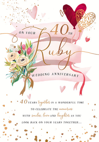 Your Ruby Wedding Anniversary - Greeting Card