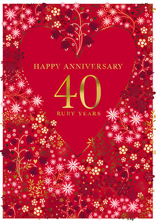 Your Ruby Wedding Anniversary - Greeting Card