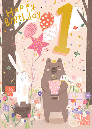 Age 1 Female - Greeting Card