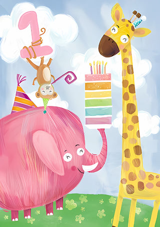 Age 1 Female - Greeting Card