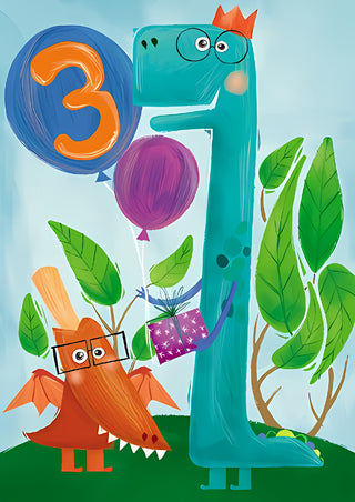 Age 3 Male - Greeting Card
