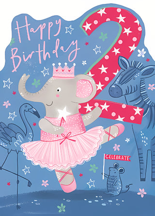Age 2 Female - Greeting Card