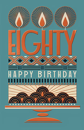Age 80 Male - Greeting Card