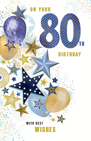 Age 80 Male - Greeting Card