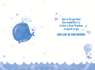 Great Grandson - Greeting Card - Back