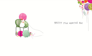 Open Birthday Female - Greeting Card - Back