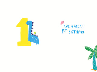 Age 1 Male - Greeting Card - Back