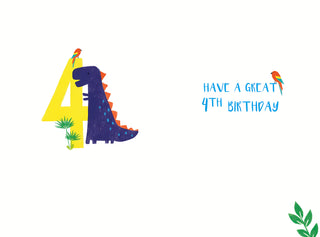 Age 4 Male - Greeting Card - Back