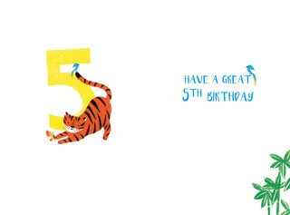 Age 5 Male - Greeting Card - Back