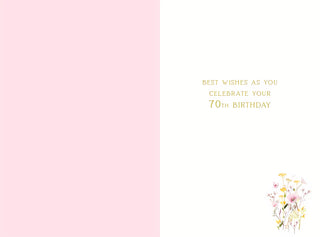 Age 70 Female - Greeting Card - Back