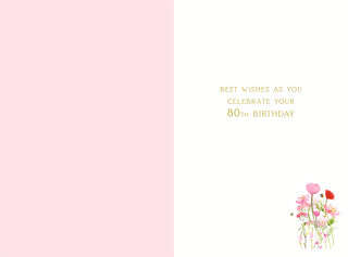 Age 80 Female - Greeting Card - Back
