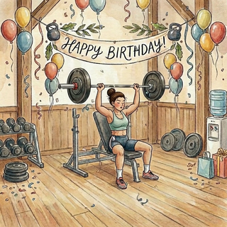 Gym Weight Lift Female Birthday - Ecard