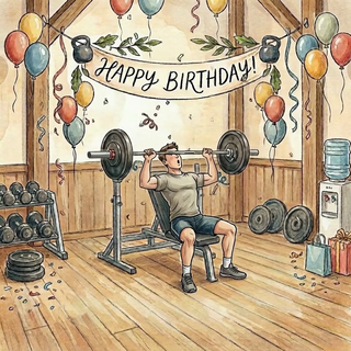 Gym Weight Lift Male Birthday - Ecard