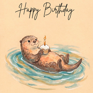 Happy Birthday Otter - Ecard