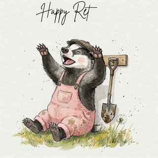 Happy Retirement Badger Female Ecard