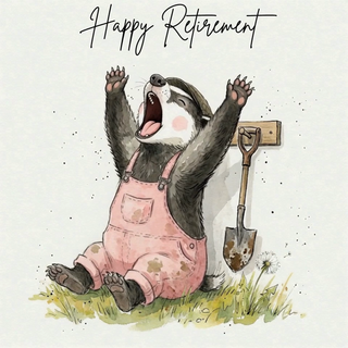 Happy Retirement Badger Female Ecard