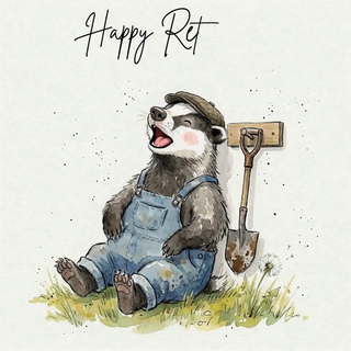 Happy Retirement Badger Male Ecard