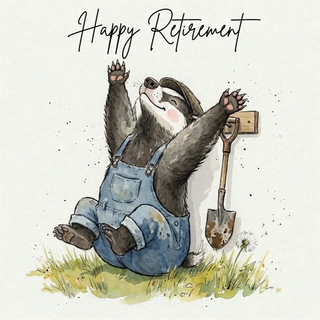Happy Retirement Badger Male Ecard