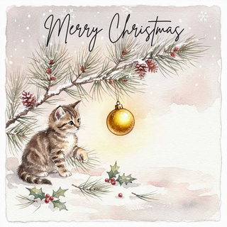 Kitten Bauble Merry Christmas