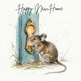 Mouse Keyhole New Home - Ecard