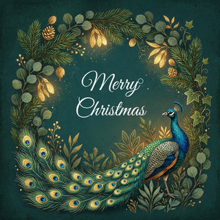 Peacock Merry Christmas