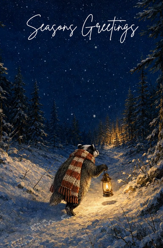 Polar Bear Lantern Seasons Greetings