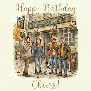 Pub Cheers Open Birthday - Ecard