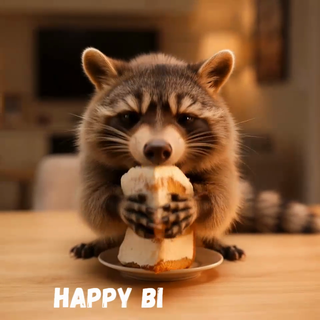 Raccoon Birthday Cake - Ecard