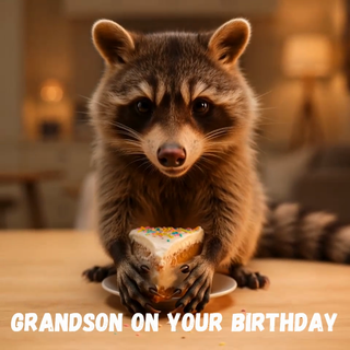 Raccoon Grandson Birthday - Ecard