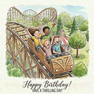 Rollercoaster Birthday - Ecard