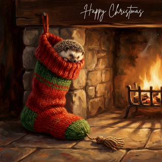 Sleeping Hedgehog Happy Christmas