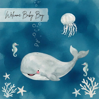 Smiling Whale Baby Boy - Ecard
