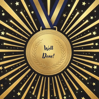 Well Done Congratulations Medal